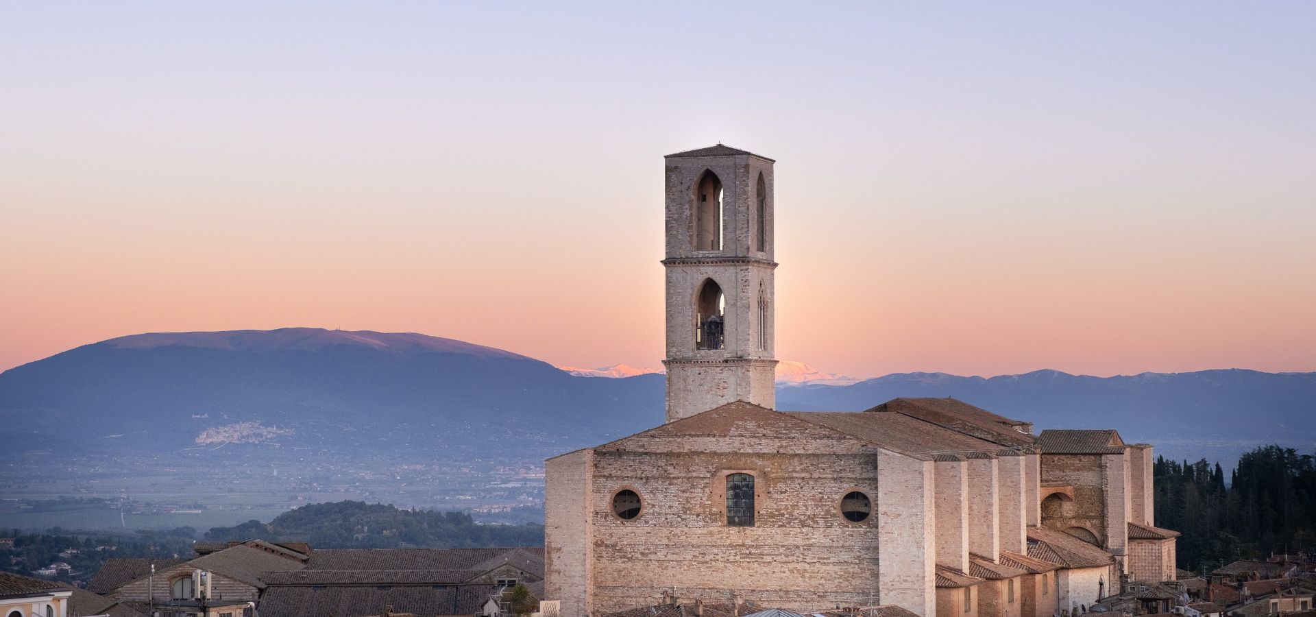 Perugia at sunset in Umbria
