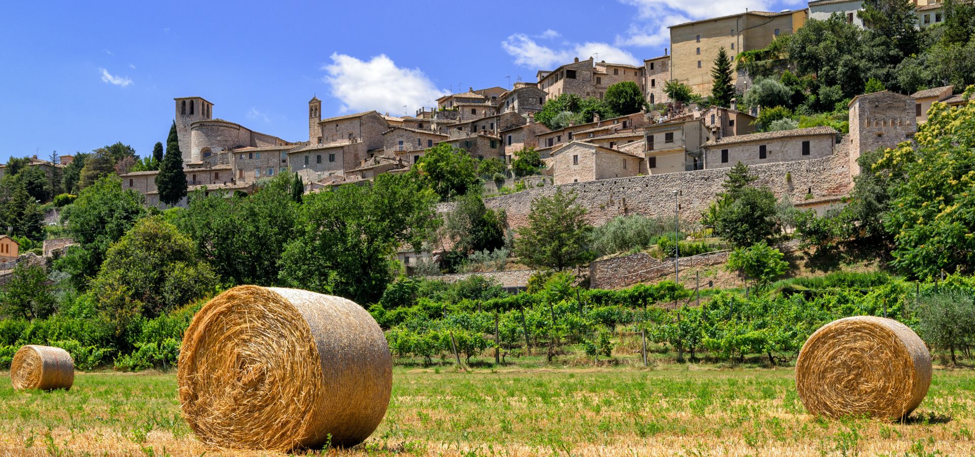 Panoramic view of Spello and the Umbrian landscape